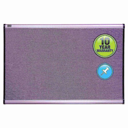 Quartet Prestige Bulletin Board, Diamond Mesh Fabric, 48 x 36, Gray/Aluminum Frame B444A